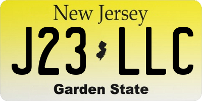 NJ license plate J23LLC