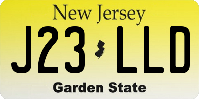 NJ license plate J23LLD