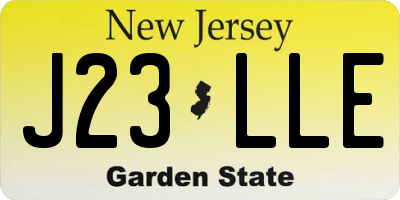 NJ license plate J23LLE