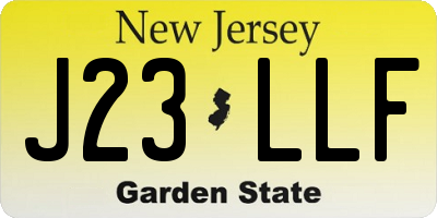 NJ license plate J23LLF
