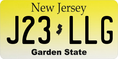 NJ license plate J23LLG