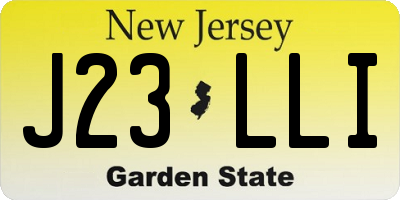 NJ license plate J23LLI