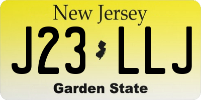 NJ license plate J23LLJ