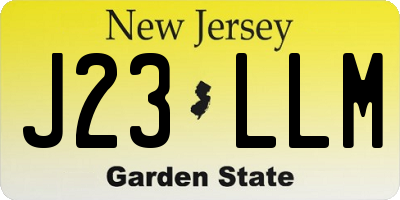 NJ license plate J23LLM