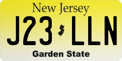 NJ license plate J23LLN