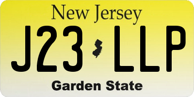 NJ license plate J23LLP