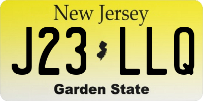 NJ license plate J23LLQ