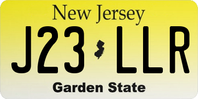 NJ license plate J23LLR