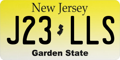 NJ license plate J23LLS