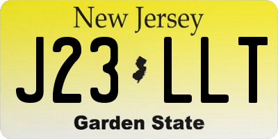 NJ license plate J23LLT