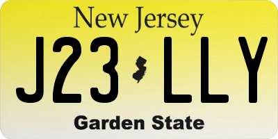 NJ license plate J23LLY