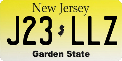 NJ license plate J23LLZ