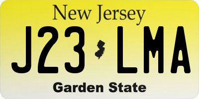 NJ license plate J23LMA