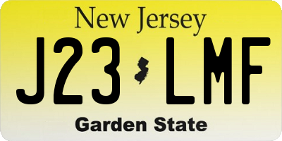 NJ license plate J23LMF