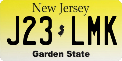 NJ license plate J23LMK