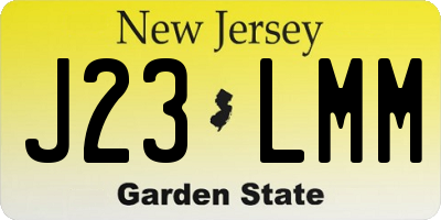 NJ license plate J23LMM