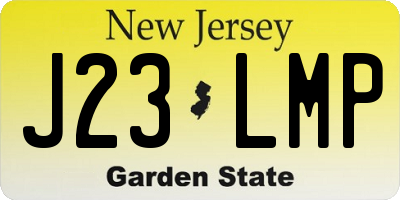 NJ license plate J23LMP