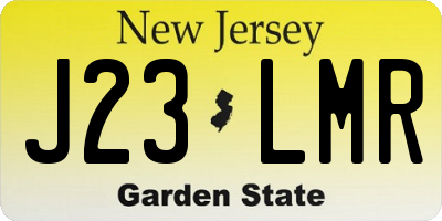 NJ license plate J23LMR