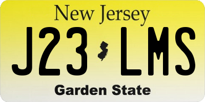NJ license plate J23LMS