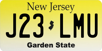 NJ license plate J23LMU