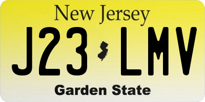 NJ license plate J23LMV