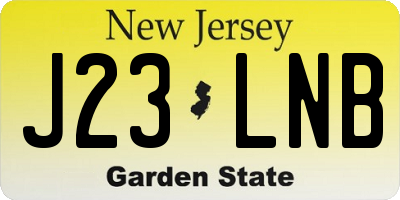 NJ license plate J23LNB