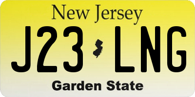 NJ license plate J23LNG