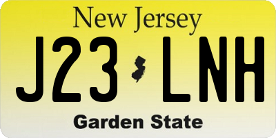 NJ license plate J23LNH