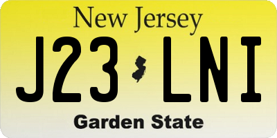 NJ license plate J23LNI