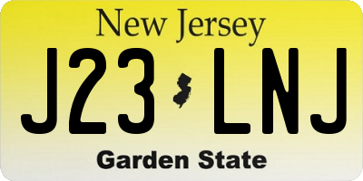 NJ license plate J23LNJ