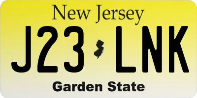 NJ license plate J23LNK