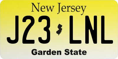 NJ license plate J23LNL