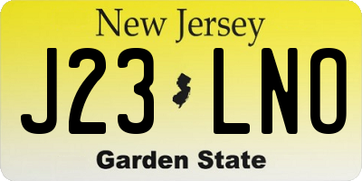 NJ license plate J23LNO