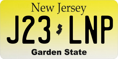 NJ license plate J23LNP