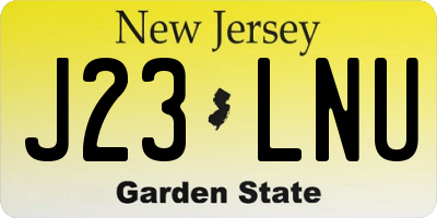 NJ license plate J23LNU