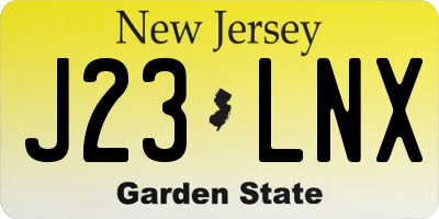 NJ license plate J23LNX