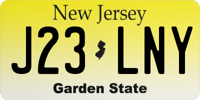 NJ license plate J23LNY