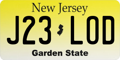 NJ license plate J23LOD
