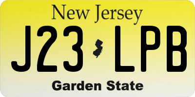 NJ license plate J23LPB