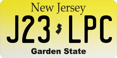 NJ license plate J23LPC