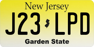 NJ license plate J23LPD