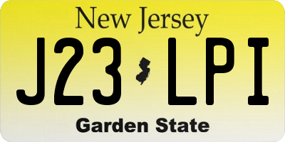 NJ license plate J23LPI