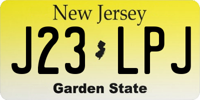 NJ license plate J23LPJ