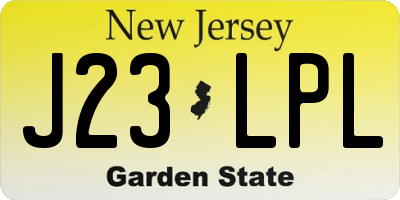 NJ license plate J23LPL