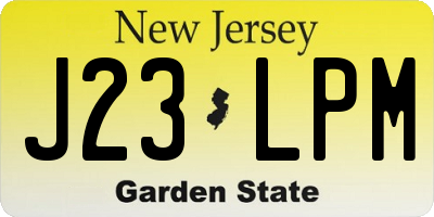 NJ license plate J23LPM