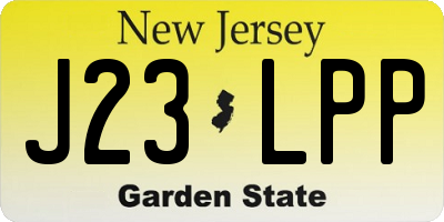 NJ license plate J23LPP