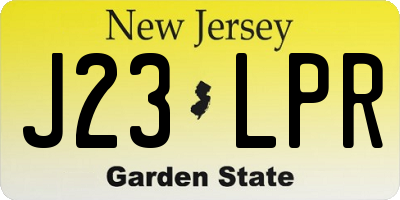 NJ license plate J23LPR
