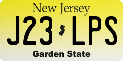 NJ license plate J23LPS
