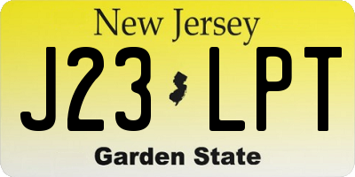 NJ license plate J23LPT