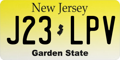 NJ license plate J23LPV